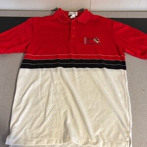 Vintage 90s Arkansas State Runnin’ Man Medium Red and White Polo Shirt Sea Palms